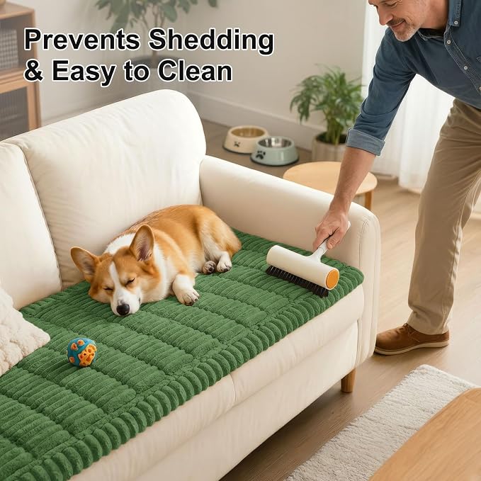 Smiry Couch Cover for Dogs, Non Slip Washable Sofa Protector for Pets | Soft Furniture Cover for Leather & Fabric Couches, Cozy Protect Against Fur, Dirt & Messes, Pet Friendly, 35.4"x95" - Image 8
