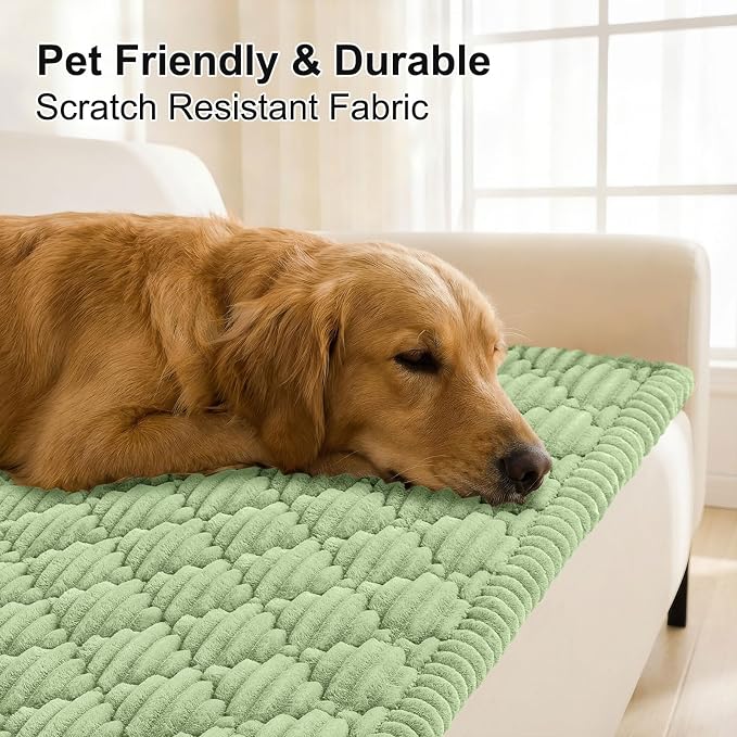 Smiry Couch Cover for Dogs Washable, Non Slip Fuzzy Pet Sofa Protector | Soft Thick Furniture Cover for Sofa, Loveseat and Sectional, Scratch & Pet Hair Resistant (Sage Green, 27.6" x 59") - Image 3