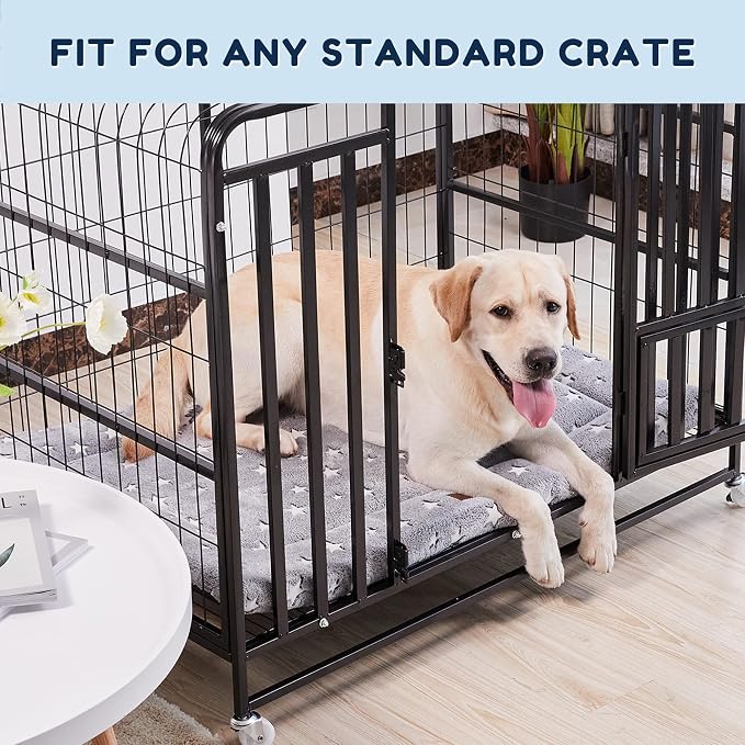 WESTERN HOME Dog Bed for Crate, High Resilience Foam Dog Crate Mat Kennel Pad with Soft Wavy Plush Comfortable Anti-Slip Washable Bed for Large Medium Small Dogs & Cats - Image 2