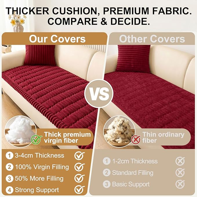 Smiry Couch Cover for Dogs, Non Slip Washable Sofa Protector for Pets | Soft Furniture Cover for Leather & Fabric Couches, Cozy Protect Against Fur, Dirt & Messes, Pet Friendly, 43"x63" - Image 5