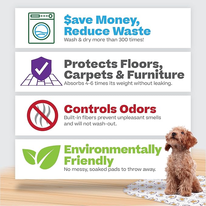 PoochPad Original Washable, Reusable Dog Potty Pad, Small, 2 Pack | Super Absorbent Puppy Pad, Leakproof Design, Unmatched Odor Control, Easy to Clean, Dog & Puppy Pee Pad for Potty Training - Image 5