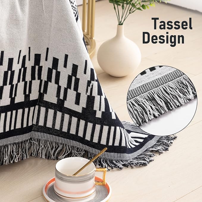 Homcosan Sofa Slipcovers Towel Reversible Couch Cover for 4 Seat Cushion Blanket Sofa Cover Geometrical Couch Slipcovers with Tassels Couch Protector for Pets, Kids （XX-Large - Image 5