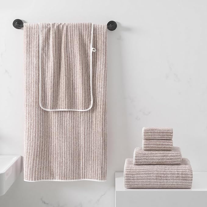 REDKISS 6-Piece Microfiber Bath Towel Set, Ultra Soft, Highly Absorbent & Quick Dry, 35x70 Inch Oversized, Taupe Towels for Bathroom, Spa, Gym, 2 Bath 2 Hand 2 Washcloths - Image 2