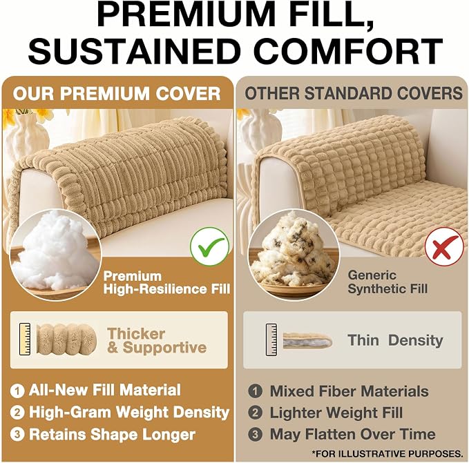 hyha Couch Cover for Dogs, Washable Non Slip Plush Flannel Sofa Protector | Thick Flannel, Silicone Anti-Slip Backing, Pet Hair & Scratch Protection, Fits Sofa & Loveseat (35.4" x 63") - Image 10