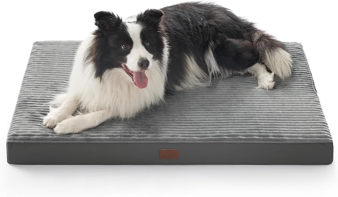 Bedsure ComfyFleece XL Dog Bed for Crate with Washable Cover, 41x27 | Orthopedic Egg Crate Foam Pet Mat,Removable Cover, Nonslip Bottom,Not Waterproof,Not Chewproof,For Extra Large Breeds ≤70lbs by Unknown