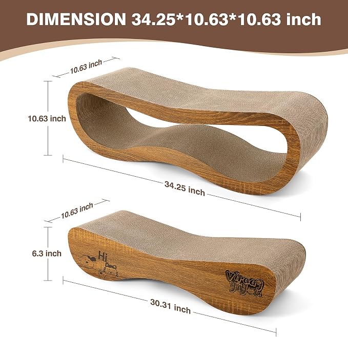 Cat Scratcher, 2 in 1 Cardboard Cat Scratchers for Indoor Cats Scratch Pad | Pet Cat Supplies for Scraching & Napping & Hiding, as Scratching Post Couch Lounger Bed Furniture Protector, Large 27.44 Inch - Image 2