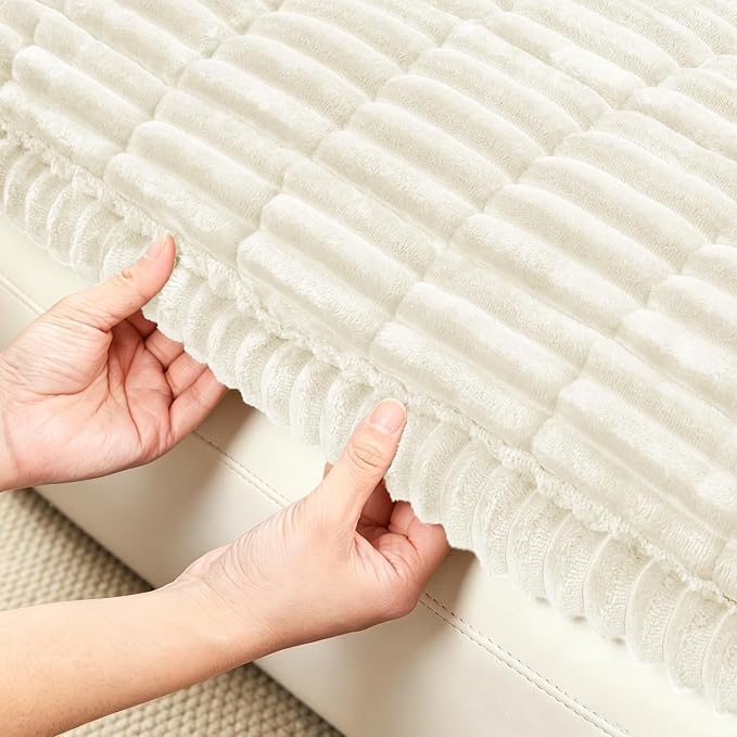 SUBRTEX Couch Cover for Dogs, Non-Slip Sofa Mat Washable, Thick Sofa Slipcover Cushion Protector Pet-Friendly (Ivory, 27.6"x59.1") - Image 4