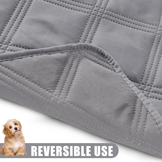 Smiry Waterproof Dog Bed Cover, Reversible Pet Blanket for Sofa Couch | Soft Washable Dog Blanket, Leakproof Couch Cover for Dogs Cats & Furniture Protection, 68x82, Grey/Grey - Image 3
