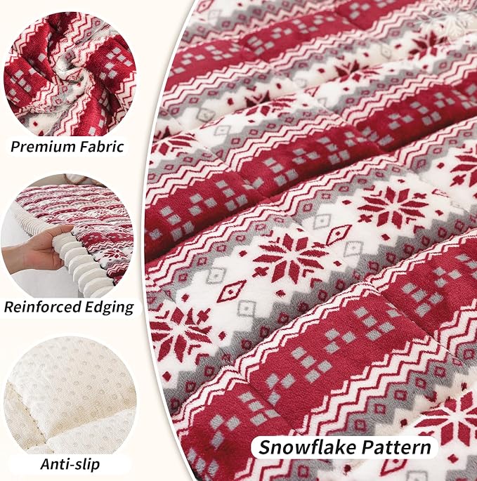 Plush Sofa Cover, Pet Couch Covers for Recliner&Chair, Sofa Covers for Pets Washable, Non-Slip Christmas Couch Cover for Dogs, Dog Couch Protecto for Christams(1PC, Dark Red, 27.6"×27.6") - Image 5