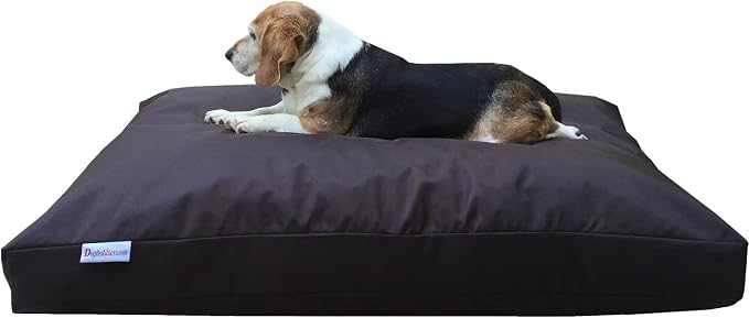 Dogbed4less Large Memory Foam Dog Bed Pillow with Orthopedic Comfort, Waterproof Liner and Heavy Duty 1680 Nylon Cover 41X27 Inches, Seal Brown by Dogbed4less
