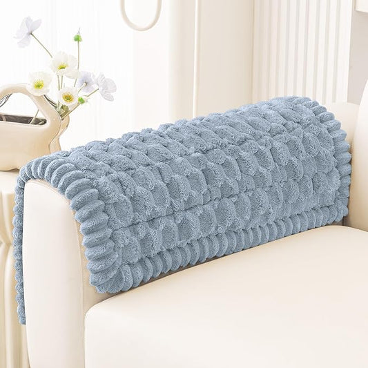 Smiry Non Slip Couch Covers for Dogs, Scratch Resistant Pet Sofa Protector | Machine Washable Soft Fuzzy Thick Furniture Cover for Sofa Loveseat Sectional Large Dogs, Airy Blue, 27.6" x 27.6" by Smiry