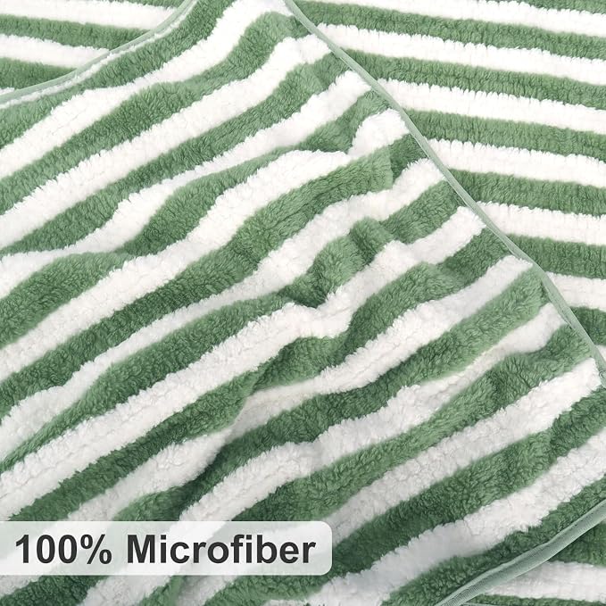 Smuge 18 Pcs Bath Towel Set, Include 6 Bath Towel Sheets, 6 Hand Towels and 6 Washcloths - Highly Absorbent Quick Dry Microfiber,Ultra Soft Bathroom Towel Set with Hanging Loop - Light Green - Image 4