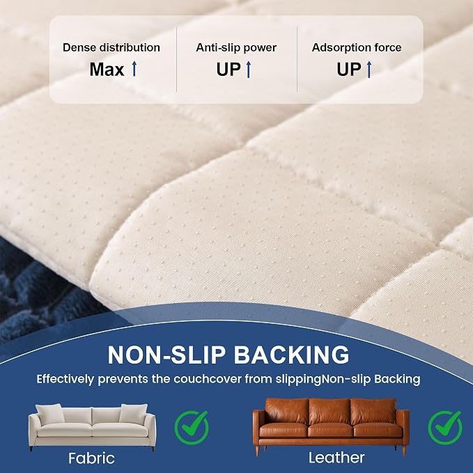OTOB Couch Covers for Dogs Washable Non Slip Pet Couch Cover Protector | Blue, 23.6" x 47.2", Fuzzy Soft Plush, Pet Friendly, All Seasons, Breathable, Modern, Thick Wear-Resistant, Sofa Cover - Image 7