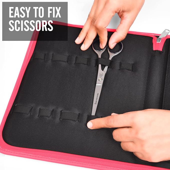 Case Holds 10 Grooming or Beauty Shears (PINK) - Image 5
