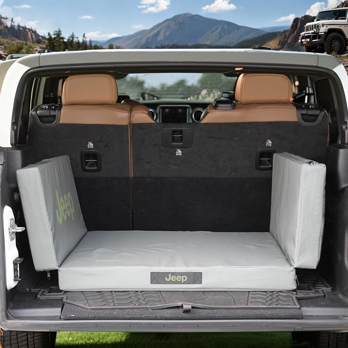 Jeep Travel Cargo Foldable Dog Bed for Pets (Shadow Gray) Pressure Relieving Comfort Foam Base – Gifts Owners (Folded 30 x 25 inch - Large) - Image 3