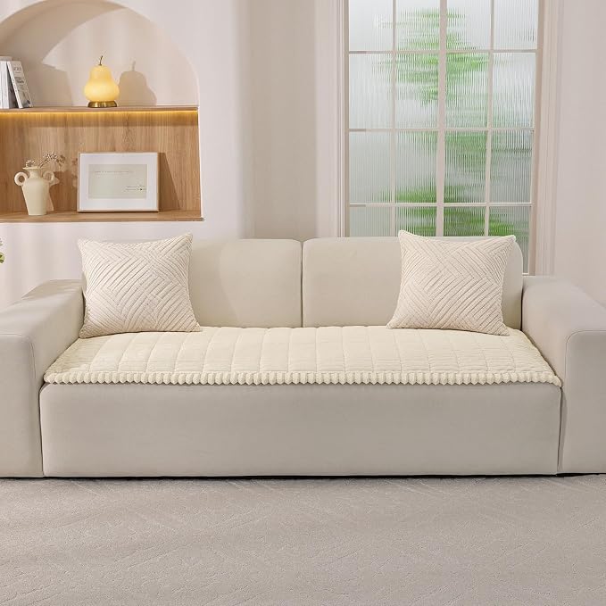 Couch Cover for Dogs,Washable Non-Slip Pet Friendly Sofa Protector | Thick Flannel Sofa Cover,Nonslip, Washable,Anti-Pilling,Pet Friendly,for Dogs & Cats,Cozy Protect Against Fur,27.6" x 59" - Image 2