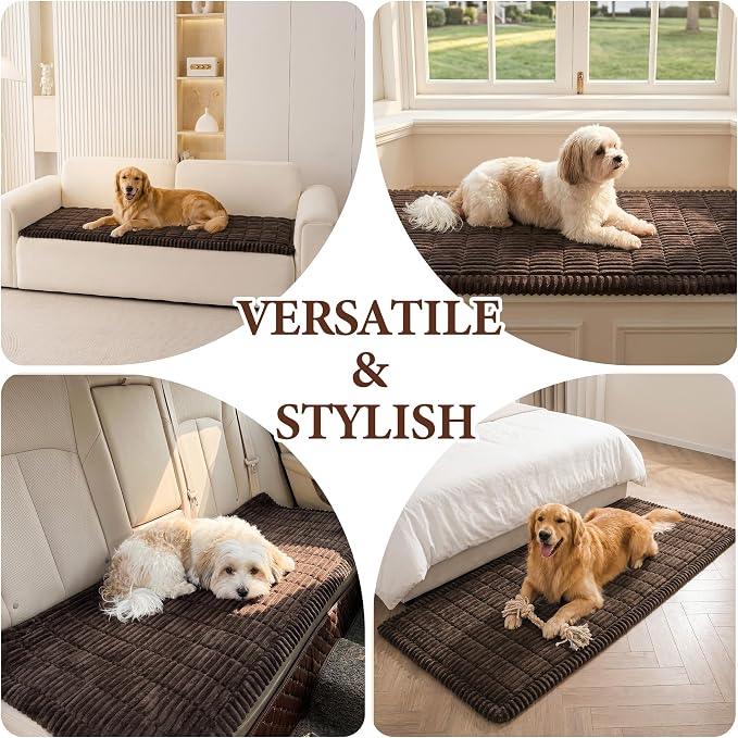 MEETSKY Couch Covers for 2 Cushion Sofa Pet Friendly, Couch Cover for Dogs, Leather Sofa Covers for Pets Washable, Soft Non Slip Sofa Slipcovers Furniture Protector Covers, Chocolate, 27.6" x 59" - Image 6