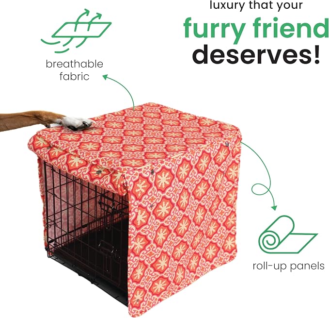 Molly Mutt Papillon Dog Crate Cover, 100% Cotton Canvas Cover with 2 Roll-Up Panels, Ideal for Dog or Cat Crate, Durable, Washable, and Free of Harmful Chemicals, 30" x 21" x 24" - Image 5