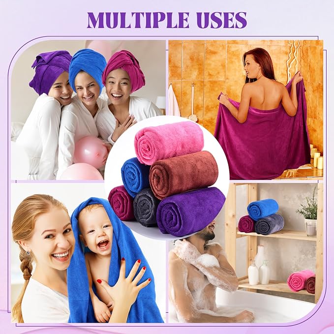 Newwiee 18 Pack 28 x 55 Inch Microfiber Bath Towel Oversized, Soft Absorbent and Fast Drying, No Fading Multipurpose Use for Sports, Travel, Fitness, Yoga - Image 5