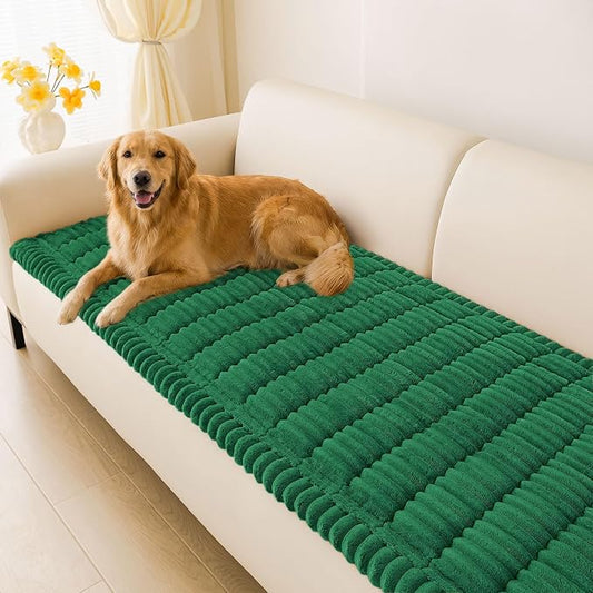 hyha Couch Cover for Dogs, Washable Non Slip Plush Flannel Sofa Protector | Thick Flannel, Silicone Anti-Slip Backing, Pet Hair & Scratch Protection, Fits Sofa & Loveseat (27.6" x 47") by hyha
