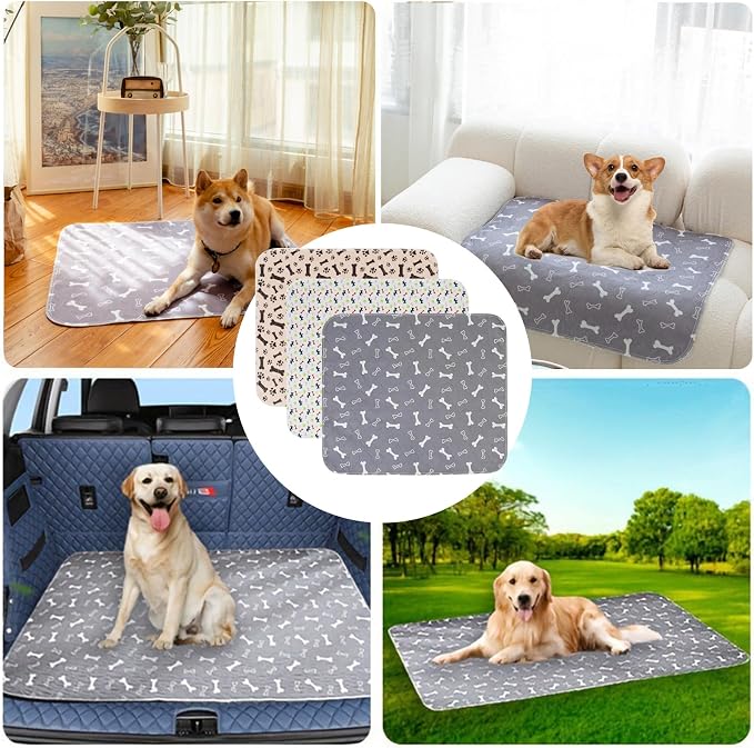 Puppy Pee Pads with Pheromones, Washable Puppy Training Pads for Dogs Reusable Puppy Potty Pads for Dogs and Cats(with Pet Hair Removal Gloves) - Image 7