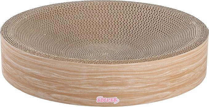 CSR1010J Nelson 20.13" Modern Cardboard Round Bowl Cat Scratcher with Catnip, Oak Wood - Image 6