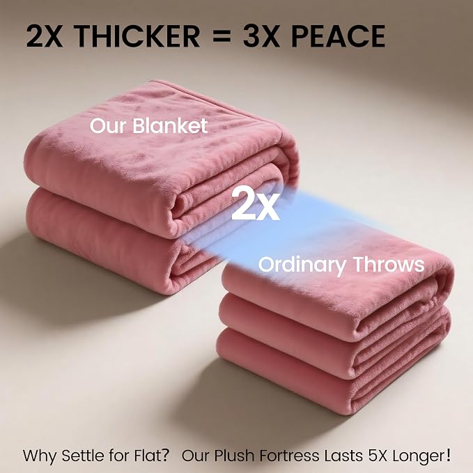 gogobunny Waterproof Bed Blanket, Reversible Sherpa Fleece Throw Blanket for Dog Puppy Cat, Furniture Cover Protects Bed Couch Sofa from Liquid Pee and Pet Fur (Pink, 90x108 inches) - Image 5