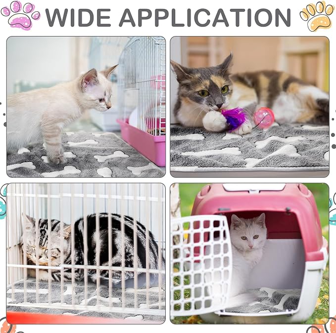 Reginary 4 Pcs Waterproof Guinea Pig Blankets Washable Small Animal Fleece Bedding Absorbent Guinea Pig Cage Liners Reusable Training Pee Pad Pet Sleep Mat for Hamster(Gray Bones,24 x 16 Inch) - Image 6