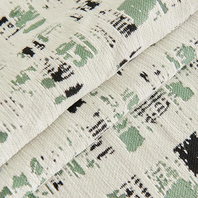 DREAMINGO Abstract Chenille Couch Cover Blanket Beige Green Black Boho Sofa Cover, Washable Furniture Protector, Universal Slipcover for Couch, Geometric Brushstroke Jacquard, Large 71"x118" - Image 6