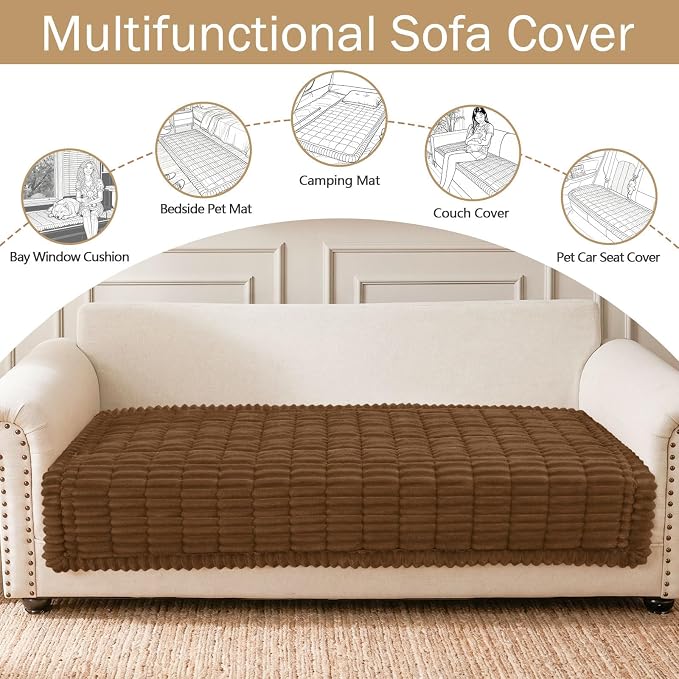 hyha Couch Cover for Dogs, Washable Non Slip Plush Flannel Sofa Protector | Thick Flannel, Silicone Anti-Slip Backing, Pet Hair & Scratch Protection, Fits Sofa & Loveseat (35.4" x 70.9") - Image 3
