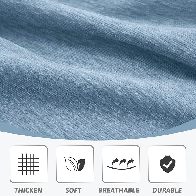 MEETSKY Sofa Slipcover Sofa Covers for 3 Cushion Couch Cover for L Shaped Sectional Sofa Covers Couch Protector Thick Chenille Fabric Washable, Modern Sofa Towel for Living Room, 91" x 134", Blue - Image 4