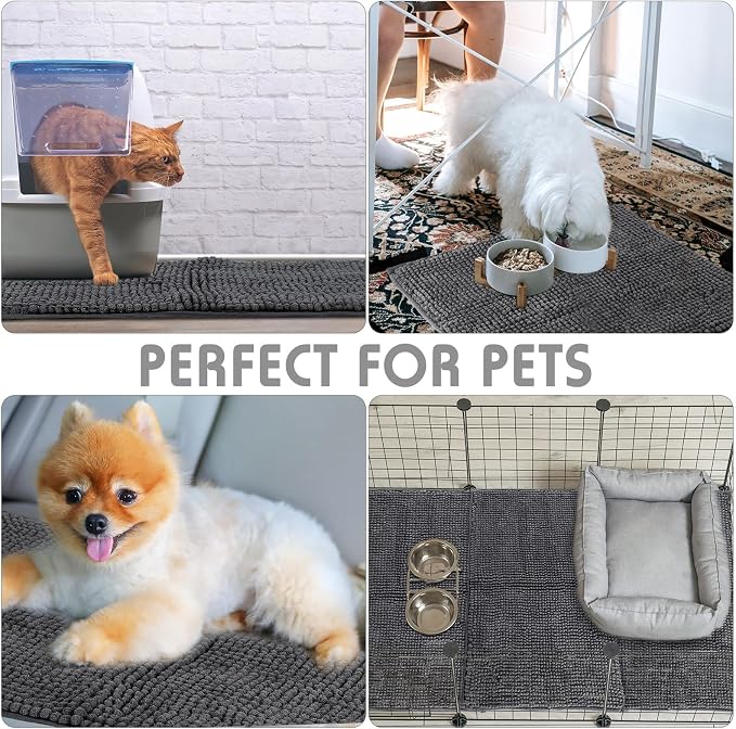 Amylove 4 Pcs Guinea Pig Cage Liner 12 x 12 Inch Washable Chenille Pee Pads Pet Dog Cat Bedding Training Mat Reusable for Small Animals Puppy Bunny Hamster Chinchilla - Image 6