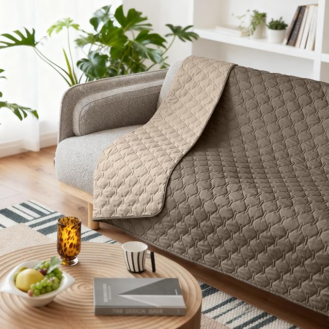 gogobunny 100% Double Sided Waterproof Dog Blanket Soft Pet Bed Cover Reversible Protect Furniture Couch Sofa Car for Puppy Cat Kids (Dark Walnut/Light Walnut, 68x82 Inch (Pack of 1)) - Image 5