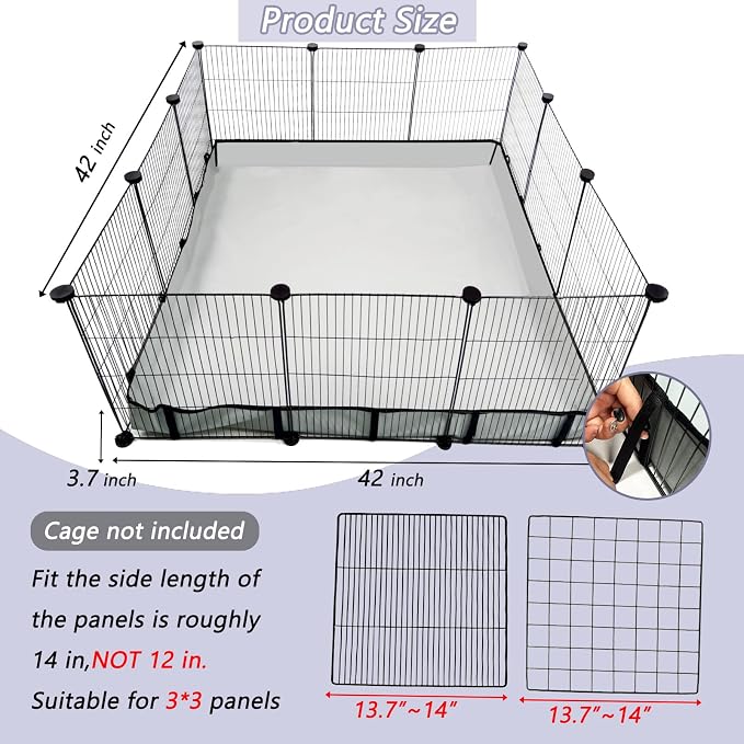 Guinea Pig Cage Liner Tarp Bottom Waterproof and Washable Base Also for Rabbits, Bunny, Chinchesillas, Hedgehog, Ferrets and Other Small Animals(42x42 inches) - Image 2