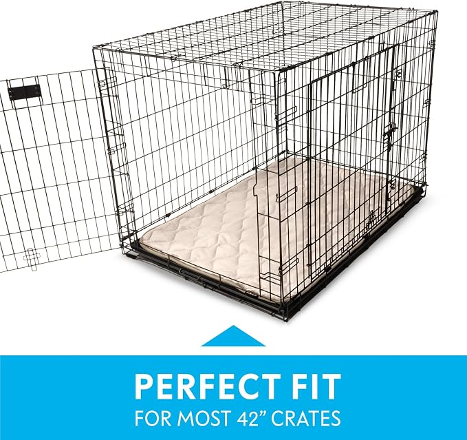 Paw Inspired Washable Padded Crate Mats for Dogs, Beige, 41x28 Inch | Fits 42-inch Kennels, Leakproof, Waterproof Bottom, Plush Dog Pad, Pet Bed - Image 3