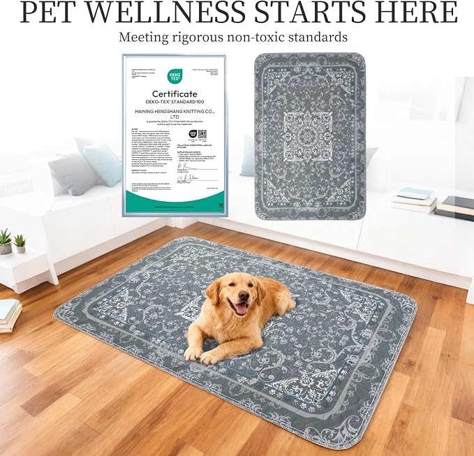 Homimp Washable Pee Pads for Dogs,4 Pack Reusable Puppy Pads,Absorbent and Leakproof Dog Pee Pads,Non Slip Puppy Training Pads,Pet Mat for Floor,Crate,Couch,Whelping,Grey 18"x24" - Image 4