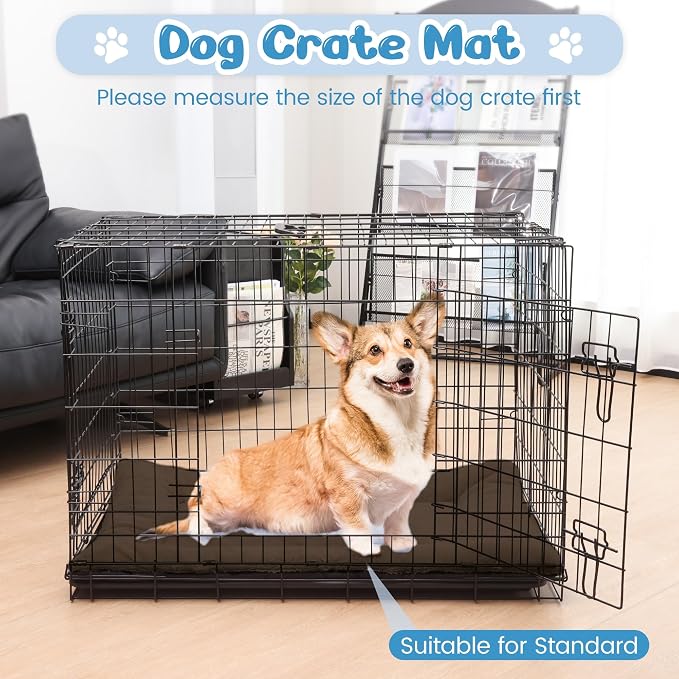 Dog Crate Pad Washable, Plush Anti-Slip Crate Mat for Medium Dogs, Cushioned Kennel Pad for Metal Dog Kennels, 30 x 20 Inch, Brown - Image 5