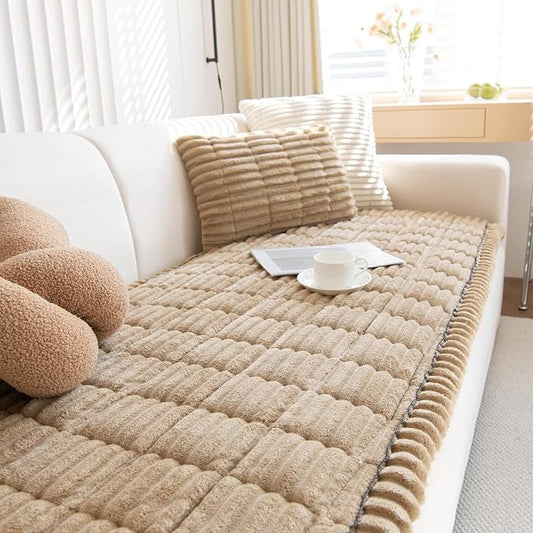 GKXLH New Thick Sofa Covers Washable - Soft Corduroy Universal Sofa Cover 2 3 4 Seater, Non-Slip Couch Cover, Couch Seat Covers Sofa Slipcovers Furniture Protector for Living Room (Coffee, 90x210cm) by GKXLH