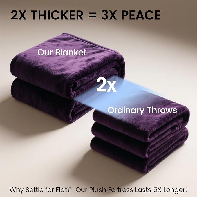 gogobunny Waterproof Bed Blanket, Reversible Sherpa Fleece Throw Blanket for Dog Puppy Cat, Furniture Cover Protects Bed Couch Sofa from Liquid Pee and Pet Fur (Dark Purple, 90x90 inches) - Image 7
