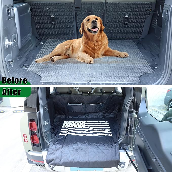 HAPPYHORSE Pet Dog Trunk Cargo Liner Compatible with Land Rover Defender 110 2020-2024 Waterproof and Non-Slip Dog Seat Cover Area Protector (Style B) - Image 5