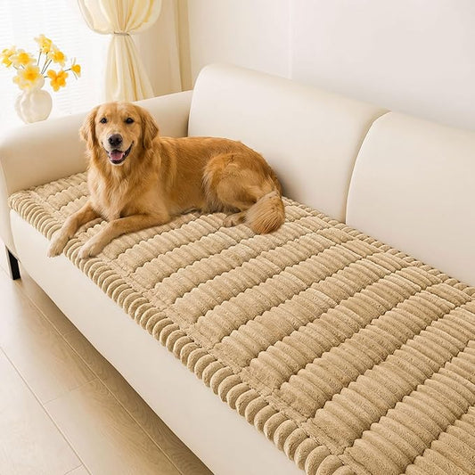 hyha Couch Cover for Dogs, Washable Non Slip Plush Flannel Sofa Protector | Thick Flannel, Silicone Anti-Slip Backing, Pet Hair & Scratch Protection, Fits Sofa & Loveseat (27.6" x 82.7") by hyha