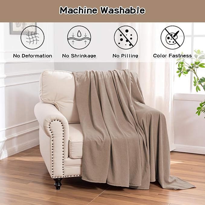 MEETSKY Small Couch Cover Oversized Armchair Sofa Covers Washable for Dogs Single Recliner Sofa Slipcover, Cat Scratch Proof Soft Sofa Throw Protector for Pets, 71" x 91", Khaki - Image 3