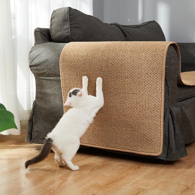SHENGOCASE 67"x 23.6" Thickened Cat Wall Climbing Carpet, Cat Wall Furniture Scratcher, Scratching Post, Couch Sofa Protector (Camel) - Image 4