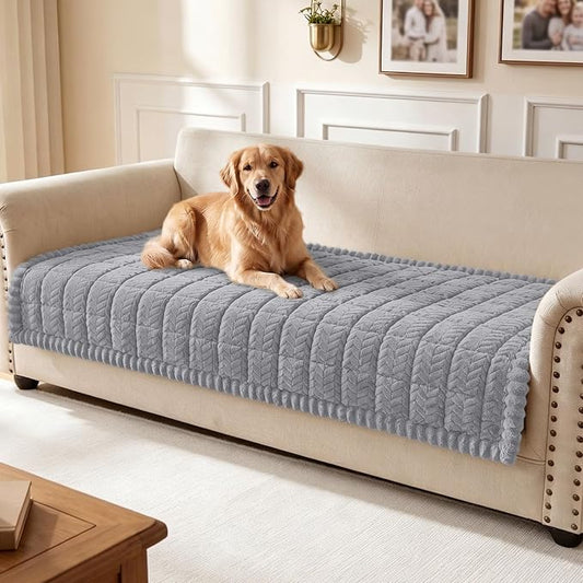 Smiry Couch Cover for Dogs, Non Slip Fuzzy Pet Sofa Covers Washable | Sofa Slipcovers for 2-3 Cushion Couch, Soft Thick Furniture Protector for Cats Dogs, Against Fur, Dirt, Scratch (35.4"x63") by Smiry
