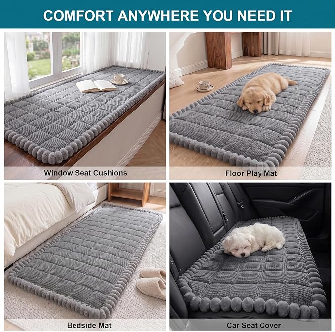KRFOONN Couch Cover for Dogs Washable Pet Couch Covers for 3 Cushion Sofas Non-Slip Dog 3 Seat Sofa Cushions Covers Soft Sofa Slipcovers Protector for Pets (Style B-Dark Grey, 27.6" x 70.9") - Image 6