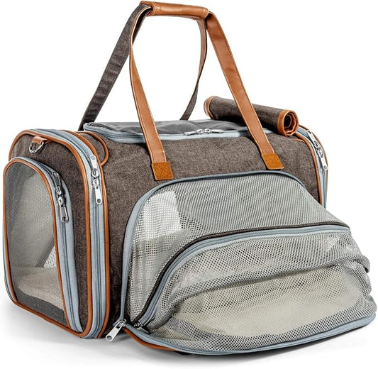 Mr. Peanut's Gold Series Big Apple XL Expandable Pet Carrier V3.0 (Charcoal Ash)