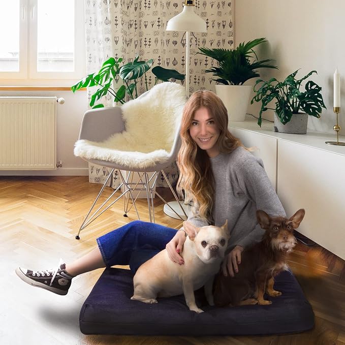 Pet Support Systems Orthopedic Dog Bed - Gel Memory Foam Pet Bed, Luxury Washable Dog Bed for Sleeping and Support (Removable Cover, Medium Blue Dog Bed) - Image 8