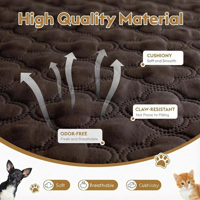 FunFurry Waterproof Dog Blanket, Couch Cover for Dogs Washable, Reversible Dog Bed Cover, Couch Furniture Protector. (Dark＆Light Brown, 40 X 50 Inch - 1 Pack) - Image 5