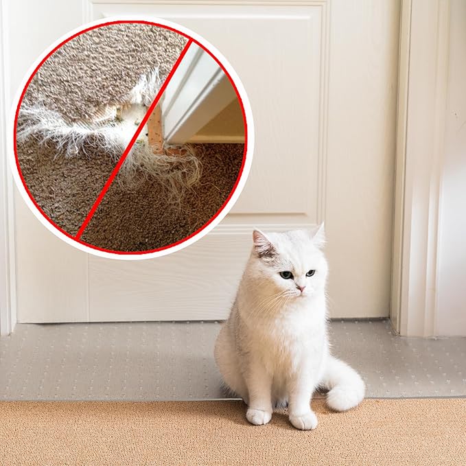 Uross Carpet Protector for Pets 3.28FT-Cat Carpet Protector for Doorway, Anti Cat Scratch Plastic Mat, Under Door Cat Scratch Floor Protector Carpet Scratch Stopper by Uross