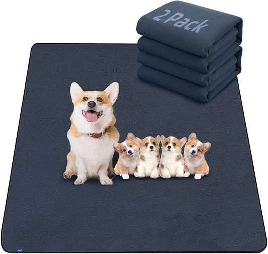 Sunsleek Reusable Puppy Pads 36"x48" – 2 Pack Super Absorbent, Non-Slip, Washable Dog Pee Pads for Playpen, Crate, Floor, Waterproof Pet Training Mats for Quick-Dry Whelping Pads & Incontinence by Sunsleek